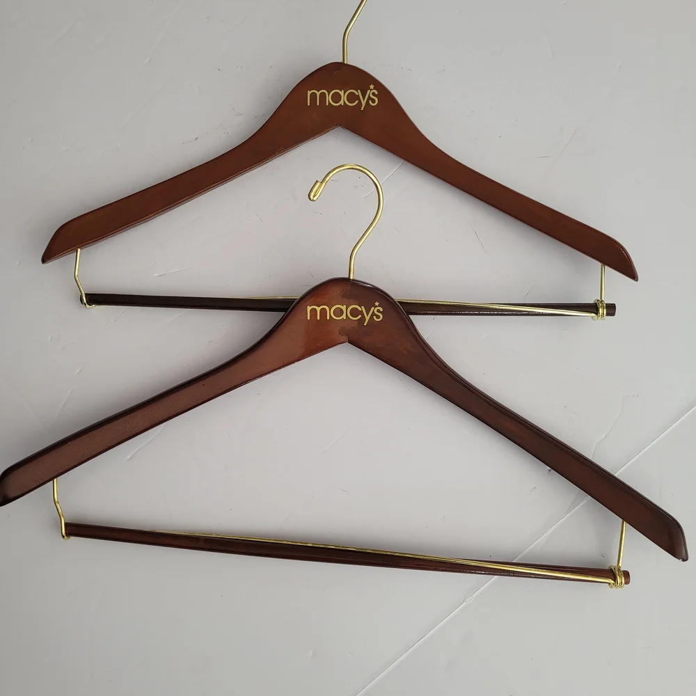 Macy's Wooden Hangers with Gold Hook